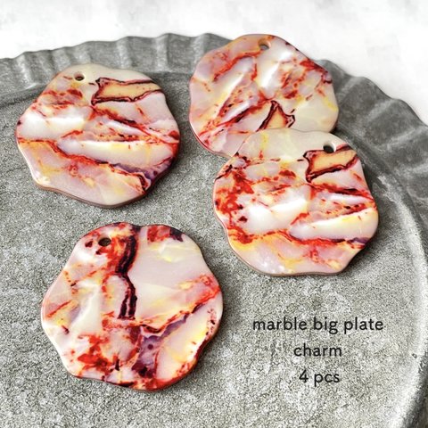 【SALE・minne限定】4pcs★charm・ marble big plate（¥380→¥300)