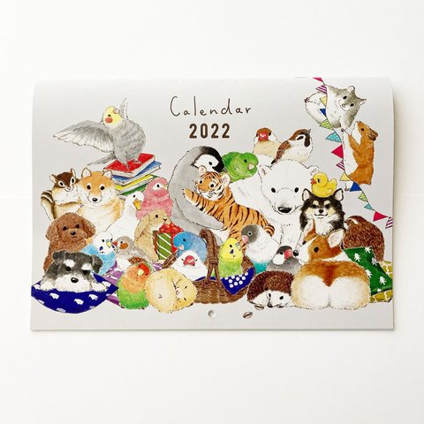 2022年 見開きA3カレンダー HAPPY ANIMAL YEAR!!