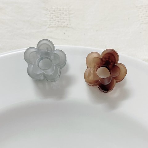 ミニ　ヘアクリップ バンスクリップ　小さめ　花　フラワー　2個セット