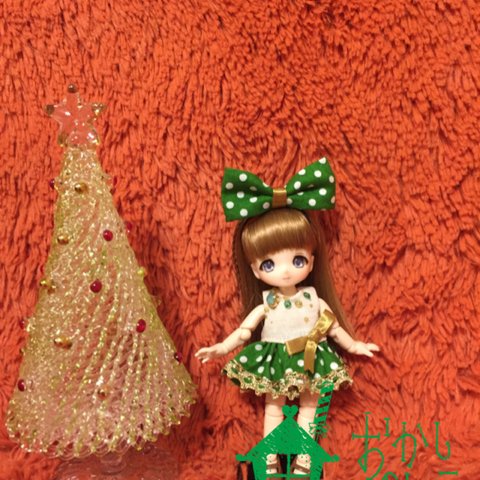 オビツ11サイズ🎄クリスマスワンピース