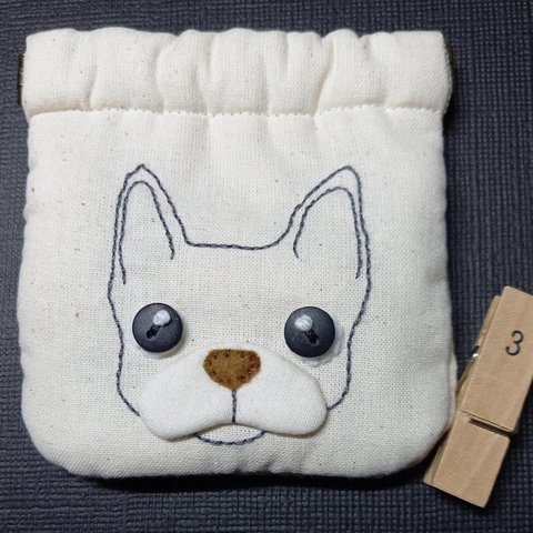 【送料無料】フレブル君刺繍バネ口小銭入れ③