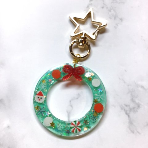 【SALE】クリスマスリースのキーホルダー