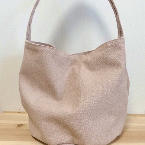 ワンショルダー　バケツ型　トートbag  トートバッグ　帆布　くすみピンク