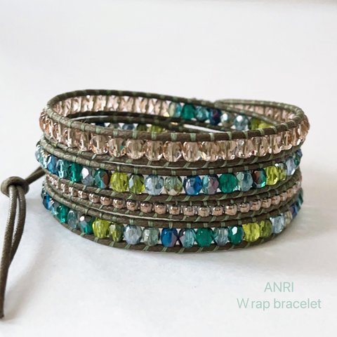 Moss green wrap bracelet     