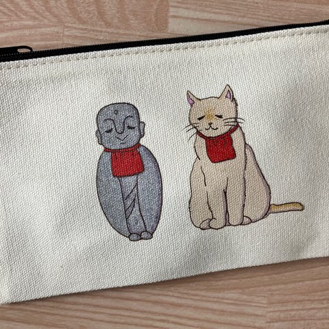 猫とお地蔵さんのポーチ