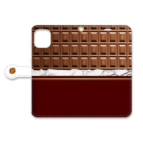 【送料無料】　チョコレート　手帳型　携帯（スマホ）ケース　（iPhone12シリーズ/11シリーズ、Xシリーズ、8、SE2、7、6、5、SE）
