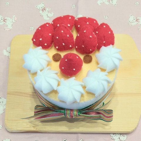 フェルトのサンタケーキ