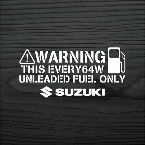 スズキ エブリィ EVERY 64W 給油口 ステンシル ステッカー 白色