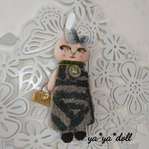 猫人形　バッグチャーム　ミナ　ya*ya*doll アクセサリー雑貨　猫雑貨