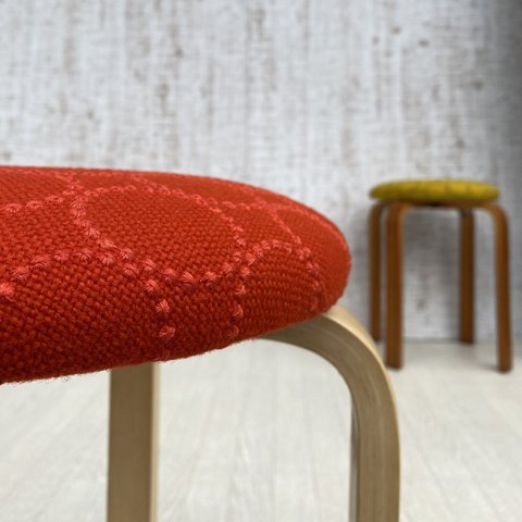 kvadrat☓皆川明　タンバリンスツール【オレンジ色/ナチュラルフレーム】送料無料