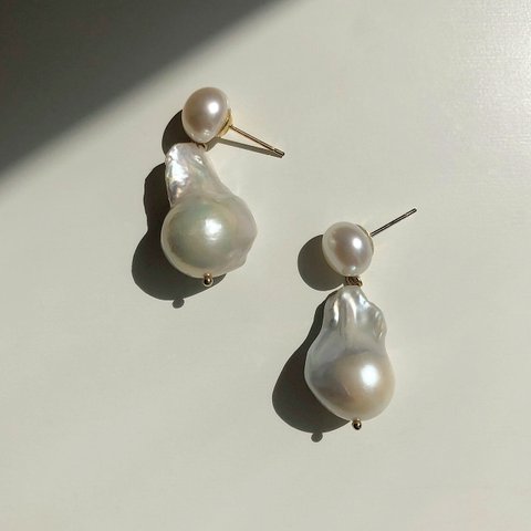 【pierce】【M size】Baroque pearl pierce