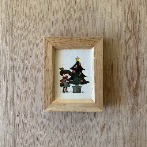 「christmas tree」ミニ額　原画　　