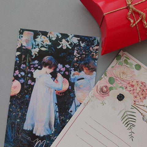 アートを楽しむ母の日カード　ポストカード　メッセージカード　Carnation, Lily, Lily, Rose (1885)