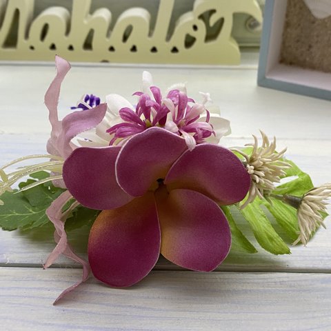 ピンクプルメリアの花飾り　＊送料無料