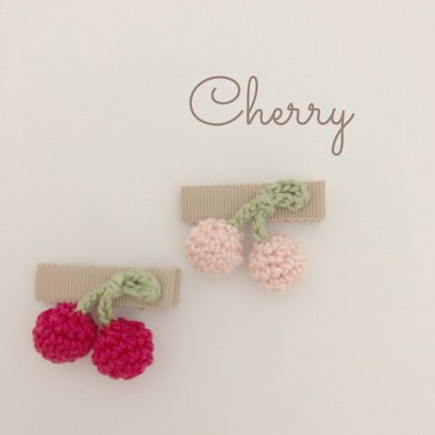 : Cherry :  ベビーヘアクリップ さくらんぼ