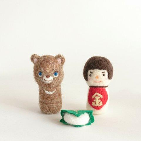 《受注製作》金太郎と熊 五月人形 羊毛フェルト