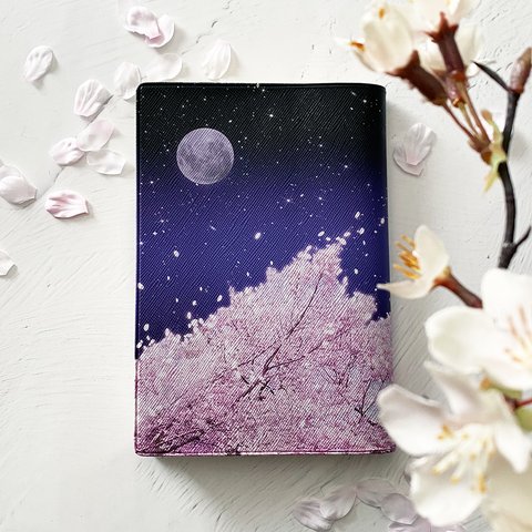 夜桜 ブックカバー・手帳カバー（A6）ほぼ日手帳カバー 文庫本