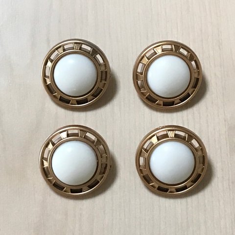 ANTIQUE GOLD WHITE  DESIGN BUTTON CABOCHON PARTS