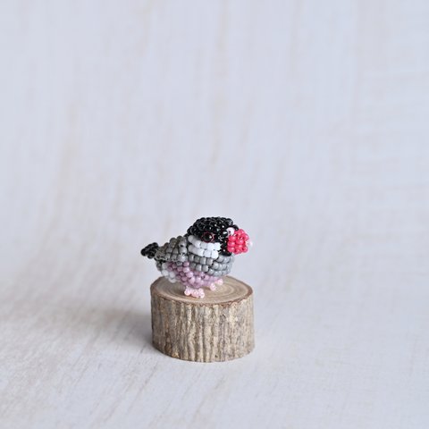 丸小ビーズの桜文鳥(もっとちびサイズ)