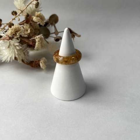 【natural】Clear Ring Flower -beige- #19