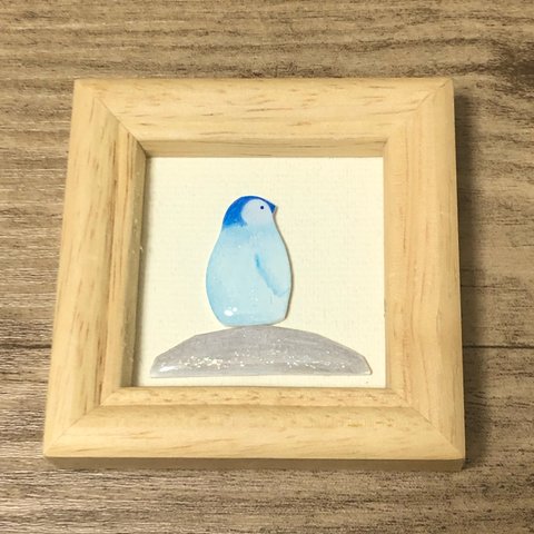 ミニ原画「佇むペンギン」