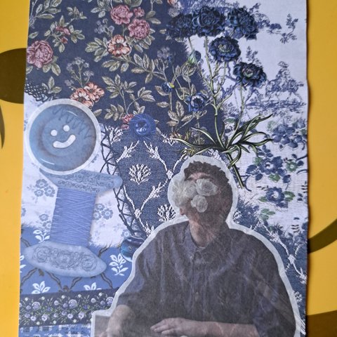 「花吐き病」コラージュポストカード