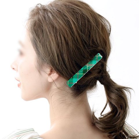 ヘアクリップ　タータン-4　 パール ヘアピン ヘアアクセサリー 上品 かわいい パーティ 結婚式 二次会母の日