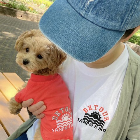 わんことペアTシャツ（セットTシャツ トマトピンク