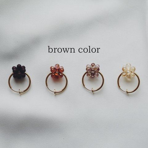 つぶつぶpierce/earring　brown color