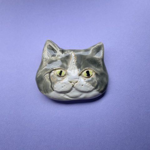 ●陶芸 ブローチ 猫【ブリティッシュショートヘア 】