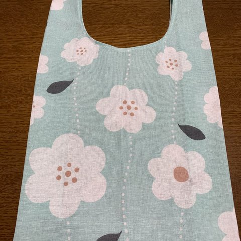 ハンドメイド 花柄エコバッグ コンビニ袋サイズ