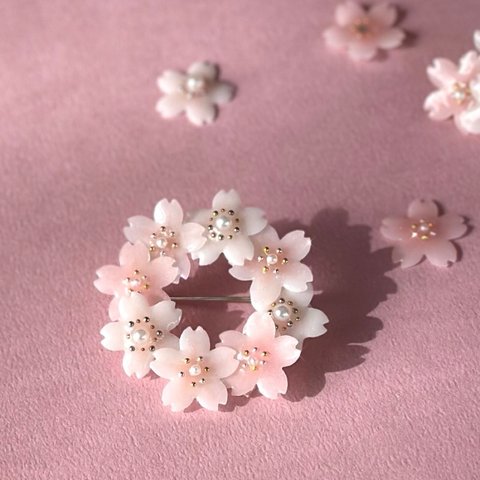 【桜さくら🌸】リースブローチ