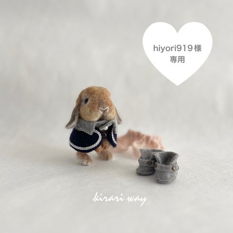 9、hiyori919様専用  オーダーうちのこシリーズ 羊毛フェルト ちびっこ着せ替えウサギ