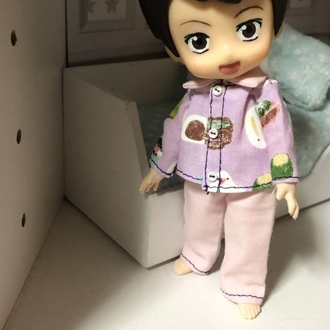 オビツ11用パジャマ（和菓子・紫）