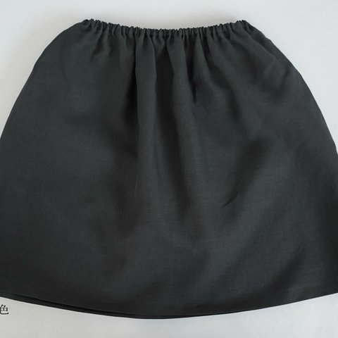 【リネンペチスカート】 軽く やわらかい　インナーペチコート /3色展開 黒色 p002a-bck1