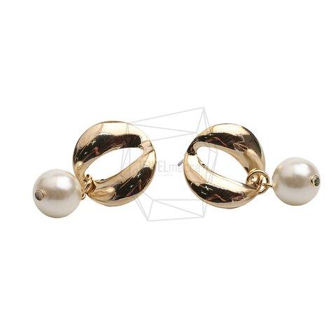 ERG-2557-G【2個入り】パールラウンドピアス ,Pearl round Post Earring