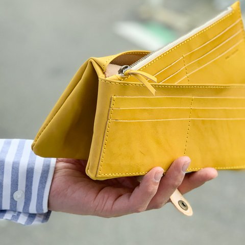 ▲F-PLUMP 個性的なデザインを愉しむ黄色のお財布「フルプランプ 長財布」金運UP（FPW-YYYY-YYYY-YⅡ）