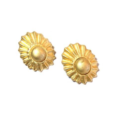 「Hermes」 Vintage Gold Tone Earrings