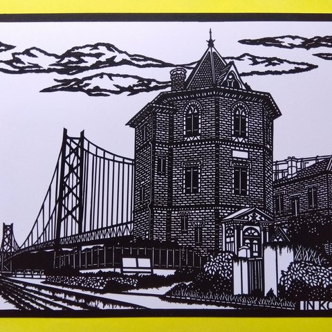 切り絵　＊「 in KOBE （ 神戸市 ）」