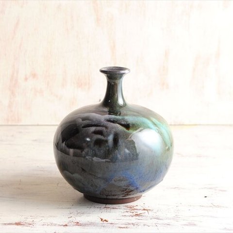 ドイツから ヴィンテージ 陶器の花瓶 花器 Art pottery Fat Lava フラワーポット 一輪挿し フラワーベース_ig3488