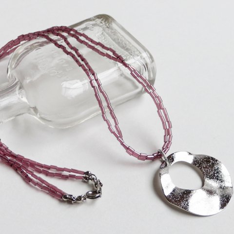 mauve x silver　ネックレス