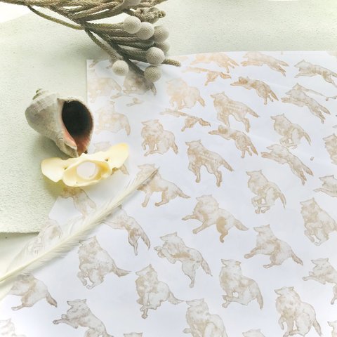 Running wolf -Wrapping paper
