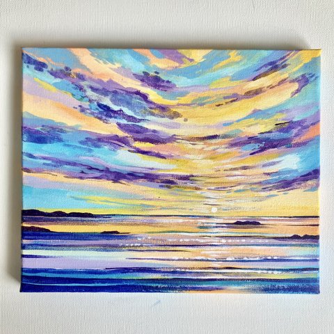 sunset＊絵画　原画　風景画　朝日　夕日　海　空　キレイ　