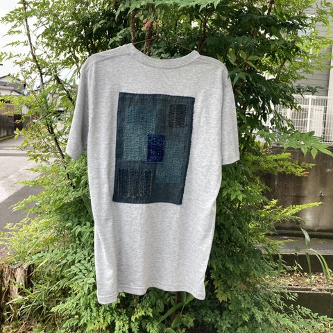 1942 size M 襤褸　リメイク　tシャツ 古布　パッチワーク　刺し子　ヴィンテージ　藍染　藍染め