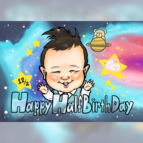 【オリジナル似顔絵】似顔絵オーダー、アイコン、壁紙、誕生日、記念日、還暦祝い、退職記念、マタニティ、リジナルスタンプ、ウェルカムボードなど大切な贈り物に♪  似顔絵をステッカーにもできます！    