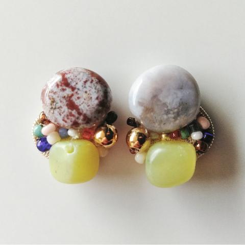 Ocean Jasper + Lemon jade + Brass beads+ Glass beads＊