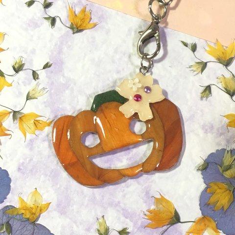 押し花ハロウィンキーホルダー