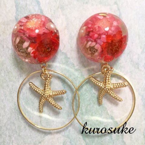 summerピアス☆ピンク