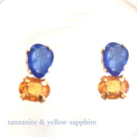 - fashion - Yelllow Sphire & Tanzanite Earrings