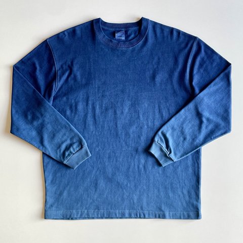 藍染 長袖Tシャツ 『空』　厚地の綿100% メンズ ユニセックス【受注制作】